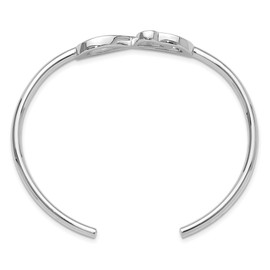 Auriga Fine Jewelry Gift For Mothers Day 925 Sterling Silver Rhodium-plated Heart Infinity Symbol Cuff Bangle Bracelet for Women, White, AFJ-QG-QB1461-PK
