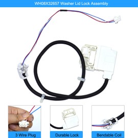 MOCW WH08X32657 WH08X31222 Clothes Washer Lid Lock Switch & Wire Harness Replacement Fit for Most GE, Replace OE AP7033485 WH01X24114 WH01X26114 WH08X31577 PS16619254