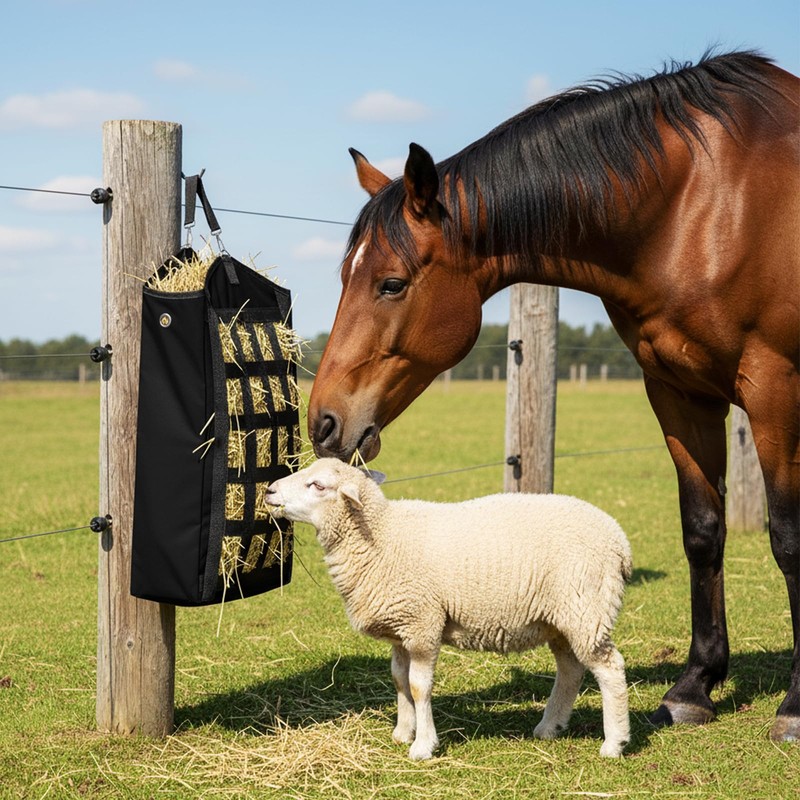 Zcargel 3 Pcs Hay Bags for Horses,Two-Sided Large Slow Feed