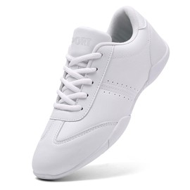 Kuikeiu Youth Cheer Shoes Girls White Cheerleading Shoes Athletic Training Breathable Lightweight Competition Cheer Sneakers Size Big Kid 4.5 Whtie 38