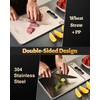 Double Sided Cutting Board, Stainless Steel Multi-Purpose Cutting Boards for