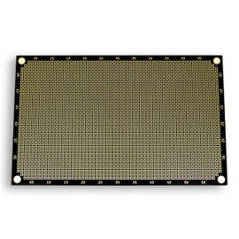 PROTOPATCH® Premium Perforated Grid Board | 160 x 100mm | Double Sided | Square Pads | Black | NPTH | 2.54mm Pitch