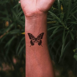 Butterfly Tattoo - Temporalis® | Temporary Tattoo - Vegan and Waterproof Ink - EU Certified Cosmetics - Shelf Life 1-2 Weeks [Butterfly Monarch]