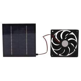 RV Solar Panel and Fan Kit, 5V 2A 10W Solar Powered Panel Fan Mini Ventilator for RV Yacht Greenhouses Pet Houses Chicken Coops RV Parts and Accessories