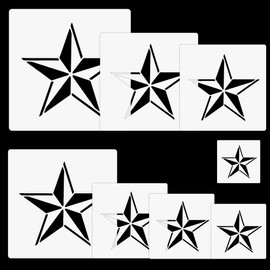 Stencils for Painting Reusable Plastic Stencil Crafts Drawing Templates 8 PCS Stencils for Home Decoration Arts Paper Fabric Flag Windows (Nautical Star)