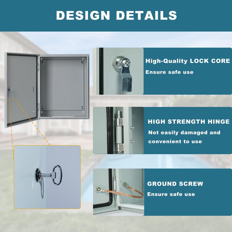 Waterproof Electrical Enclosure 16 x 16 x 6'', Outdoor Electrical