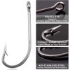 Stainless Steel Saltwater Fishing Hooks - 40pcs 34007 O'shaughnessy Hooks