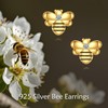 Lab Grown Diamond Bee Earrings Stud Sterling Silver 14K Gold