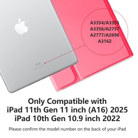 MMK iPad A16 Case with Keyboard (A16, 2025), iPad 10th Generation Case with Keyboard (10.9", 2022), 7-Color Backlight, Wireless Detachable Bluetooth Key Board, Pencil Holder-Watermelon