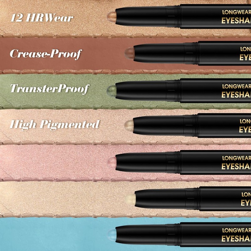 BUTBU Eyeshadow Stick, Shimmer Eye Shadow Stick, Cream Eyeshadow, Blendable