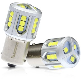 Takenous Takemura Shokai S25 LED Single Curl Valve White 12v 24v 180 Degree Pin BA15s (S25 Single)
