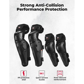 KEMIMOTO Motorcycle Knee-and-Shin Guards Elbow Pads for Men 4Pcs Powersports Protective Motocross/Racing/Dirt Bike Gear Rodilleras para Moto