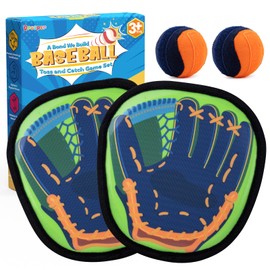 Qrooper Toss and Catch Ball Game Set, Kids Baseball Games, Outdoor Pool Beach Toys, Backyard Camping Paddle Ball Toys for 3 4 5 6 7 Years Old Boys Girls Family Birthday Easter Gifts