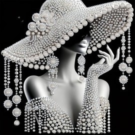 CSZPPQAF 5D Diamond Painting Kits for Adults, Elegant Lady Special Shape Diamond Art Kits for Adults Beginner, DIY Crystal Drill Diamond Dots Gem Painting for Home Decor 11.8x11.8 Inch