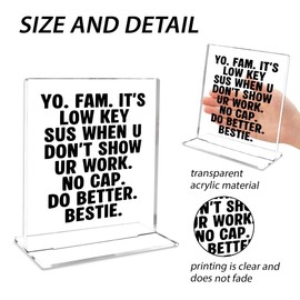 Funny Classroom Decor Teacher's Day Thank You Appreciation Teacher Gifts for Women Men Mentor First Day Of College Daycare Decorative Acrylic Sign Classroom Office Home Desk Decor