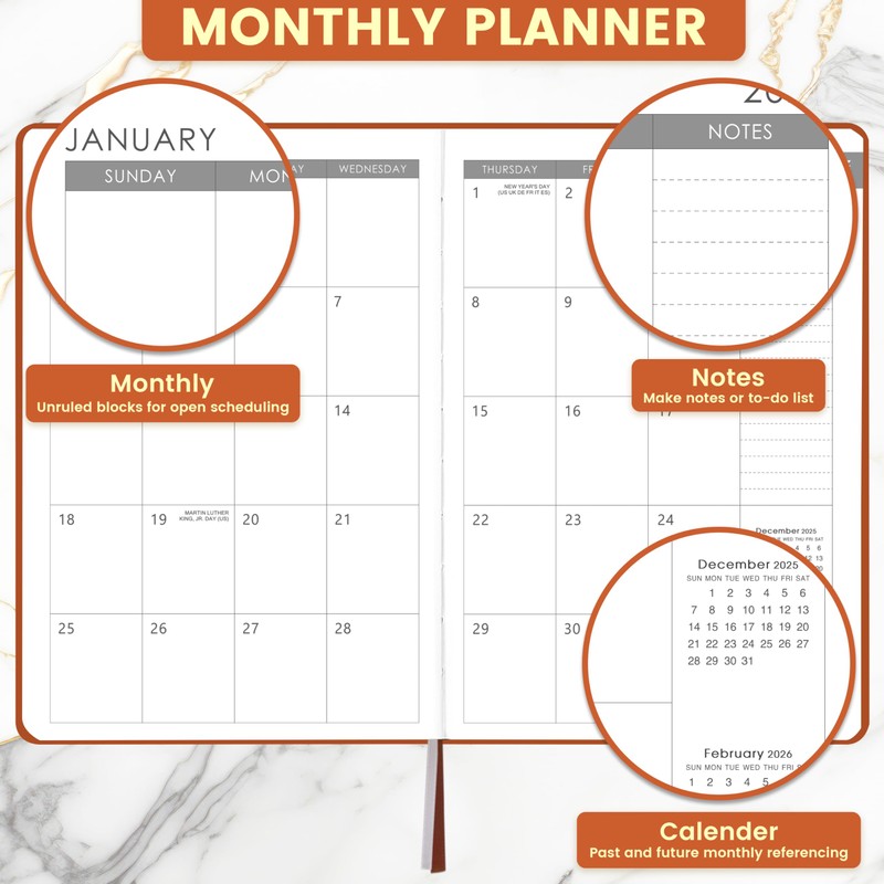 2026 Planner - Jan. 2026 - Dec. 2026, Weekly &