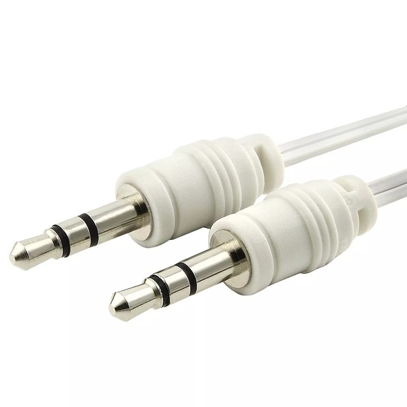 Unbranded/Generic 5 White Retractable 3.5mm AUX Auxiliary Cable Cord for
