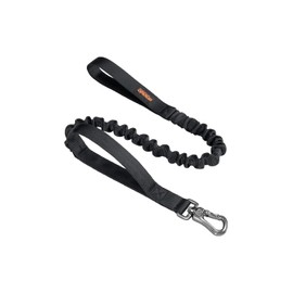 EXCELLENT ELITE SPANKER Correa de Perro elástico táctico Correa de Entrenamiento para Perros de la policía Militar Cuerda elástica con 2 manijas de Control(Negro)