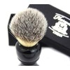 Synthetic Hair Shaving Brush Pure Black Handle Classical Box Presant
