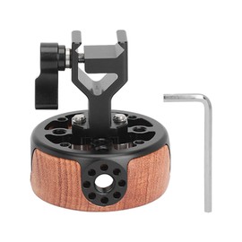 Round Side Camera Handle Handgrip Wooden Quick Release NATO Rail Rod Clamp for SLR Camera Mirrorless Camera Cage