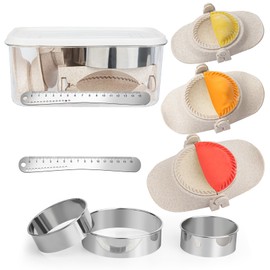 Super More Dumpling Making Tools,Includes Storage Box and Filling Spoon,Empanada Maker Press Can Make Dumplings in Three Sizes(4"+3"+2.6"),Maquina De Empanadas,Empanada Press Makes Making Dumplings Dasier