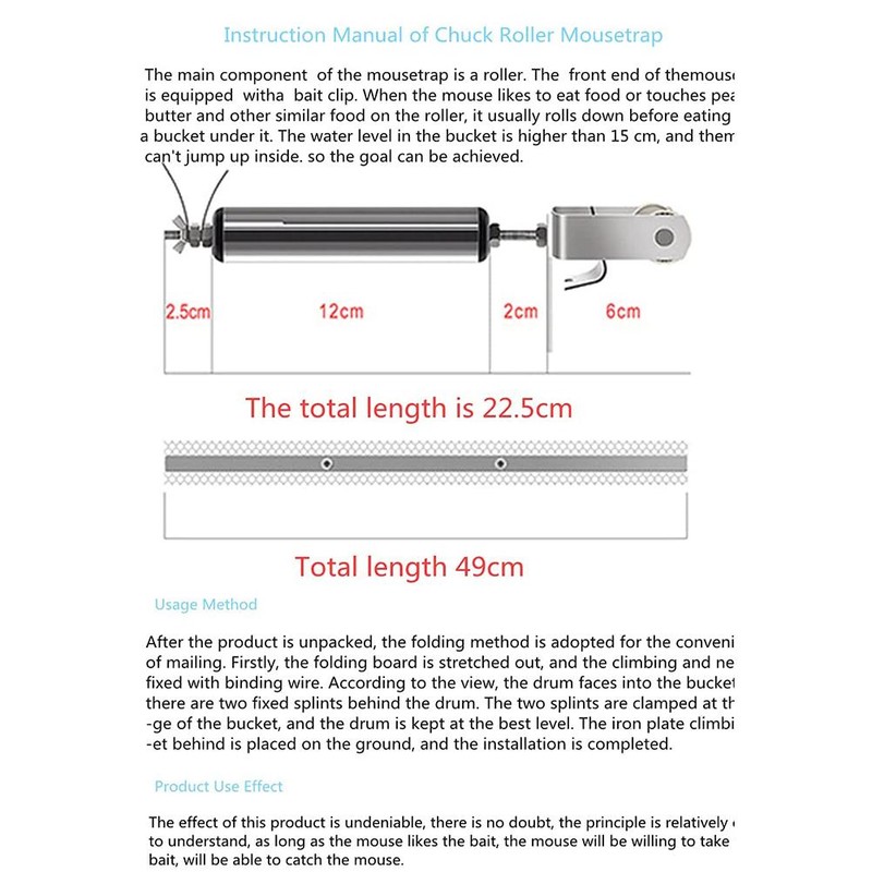 Mouse Trap Bucket Mice Rats Roller Trap Bucket Mousetrap Catcher