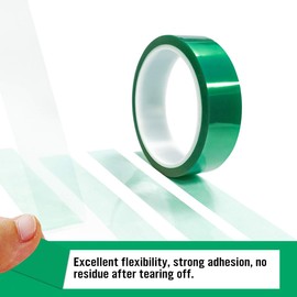 CCHUIXI High Temperature Powder Coating Tape, Green PET Masking Tape, Ideal to Painting, Electronic Plastic Spray Paint, Anodizing Applications (Lv-1/4",1/2",3/4",1"-4)