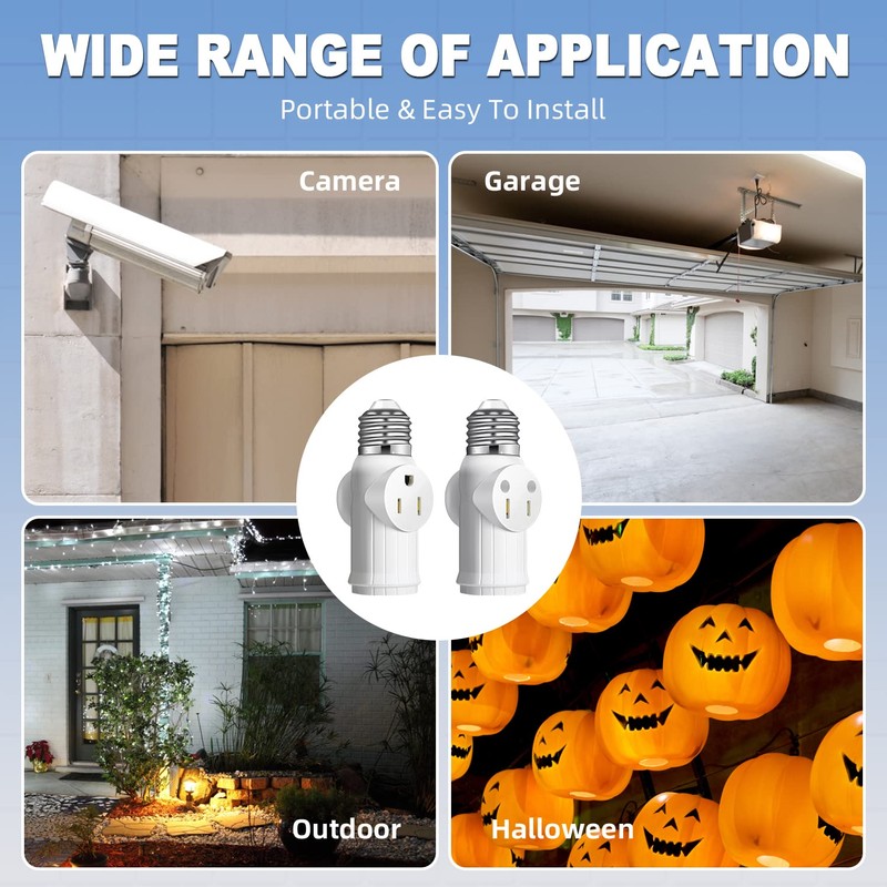 Light Socket to Plug Adapter (3 Pack), Light Bulb Outlet