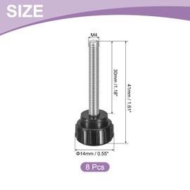 uxcell 8Pcs M4 x 30mm Knurled Clamping Knob, 304 Stainless Steel Thumb Screw Clamping Knob Round Hand Threaded Hand Bolt Stud Knob 14mm Dia for Machinery