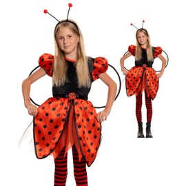 Magicoo Ladybird Costume Children Girls Toddler Including Dress, Headband & Wings - Ladybird Costume Child (XS (92/104))