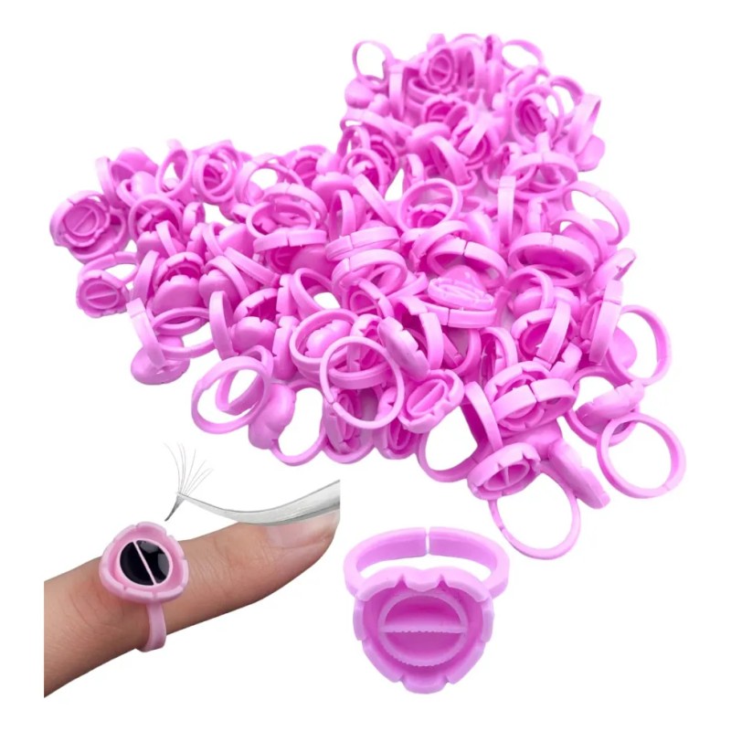 500 Anillos Para Abanico Corazon Pegamento Pestañas A Elegir