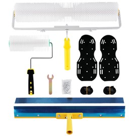 Self-levelling Cement Tool Kit, Self Leveling Concrete Tools Epoxy Roller Floor Tool Kit with Spike Shoes (28mm Needle Length)