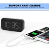 USB LED Digital Touch Alarm Clock 12/24H Portable Bedside Clock