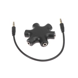 DOITOOL Headphone Splitter 3.5mm 5-Way Audio Splitter Connector Share Black