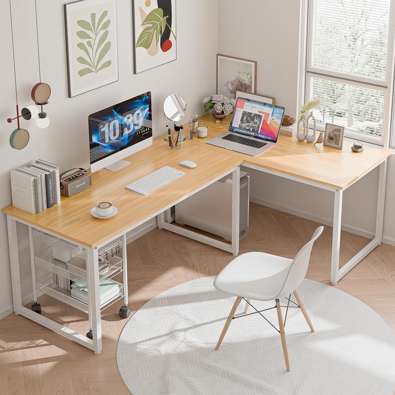SUPER DEAL Computer Desk 47 Inch Modern Sturdy Office Desk