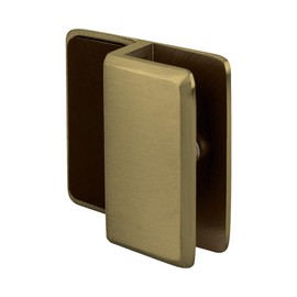 Brixwell Brushed Bronze Beveled Frameless Shower Door Stop for 1/4" to 3/8" Glass, Durable Brass Design, Non-Slip Barrier, Modern Bathroom Accessory