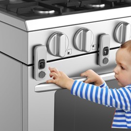2 Pack Oven Lock Child Safety Heat-Resistant Oven Baby Proofing Locks with Strong Adhesive Oven Safety Locks for Toddlers Prevent Babies And Dogs from Opening Child Proof Locks（Only For Flat Surface）
