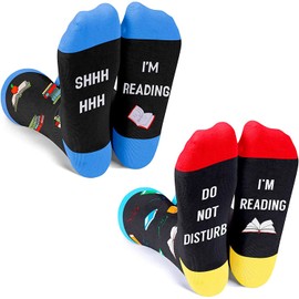 HAPPYPOP Book Lover Gifts for Women, I'm Reading Book Gifts for Book Lovers Readers Girls, Crazy Book Reading Socks for Females Students