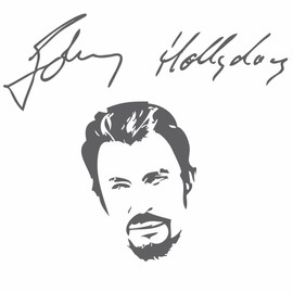 Johnny Hallyday Wall Sticker anthracite