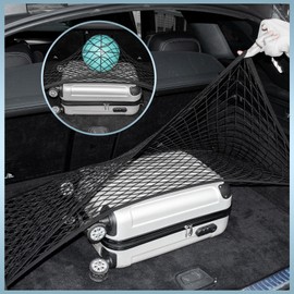 VEHIRIE Cargo Net for SUV Trunk Net Organizer 35.4 x 11.8 inches, Elastic Heavy Duty Storage Mesh Net with Hooks Double-Layer Car Rear Cargo Net for Sedan, Vehicle