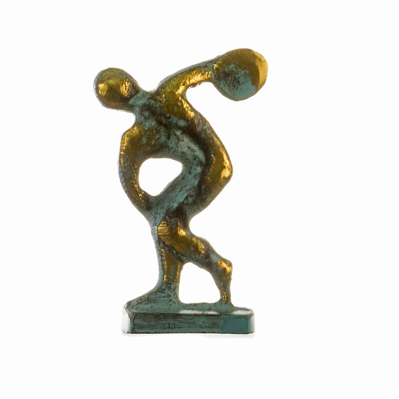 Disc Launcher Olympia Statue Discobolus Greco-Roman Miniature 100% Bronze