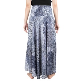LOFBAZ Long Maxi Skirts for Women Gypsy Hippie Clothes Bohemian Boho Dress Plus, Diseño #5 Blanco y Negro, Talla única