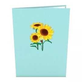 Lovepop Beautiful Vibrant Sunflower Bloom, 3-D Pop-Up Card, 5" x 7"
