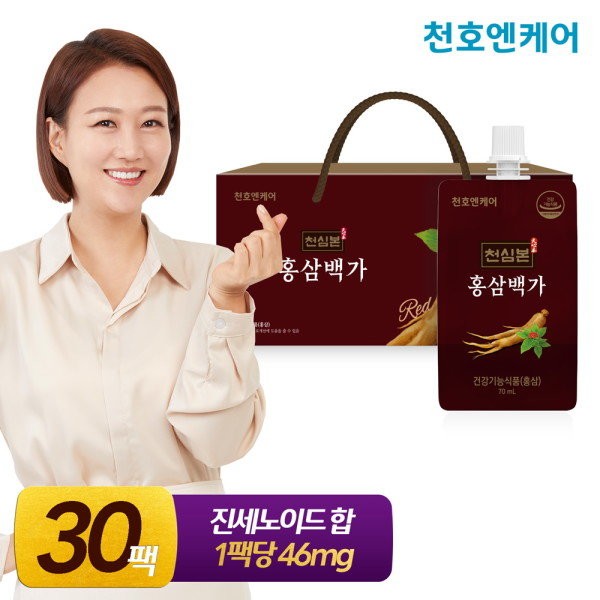 Cheonho Ncare Cheonsimbon 6-year-old red ginseng bag 70ml 30 packs/Cheonho Foods red ginseng extract / 천호엔케어  천심본 6년근 홍삼백가 70ml 30개입/천호식품 홍삼진액