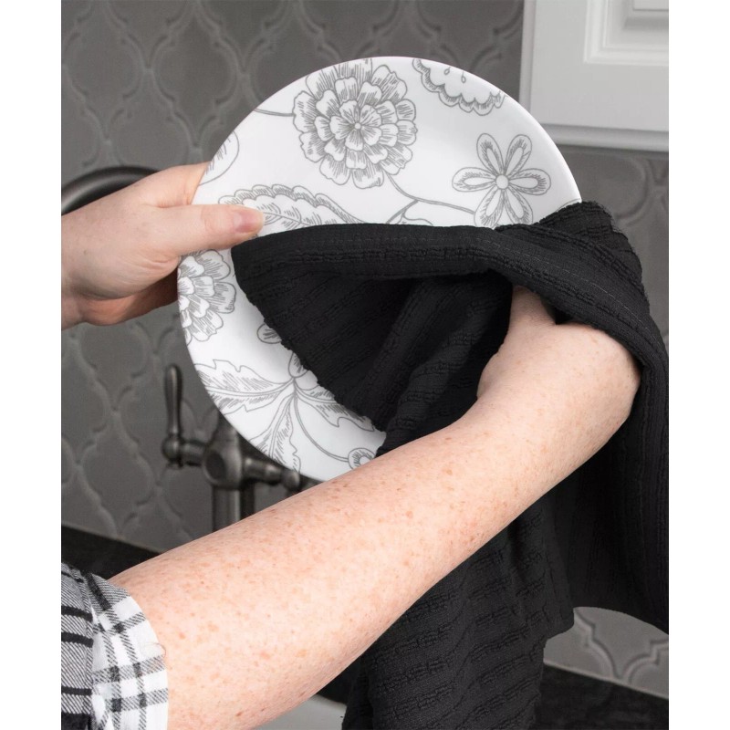 RITZ Royale Solid Kitchen Towels (2-pack) - Black