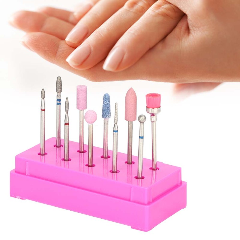 10pcs / Set Nail Drill Bits File Grinding Head Set