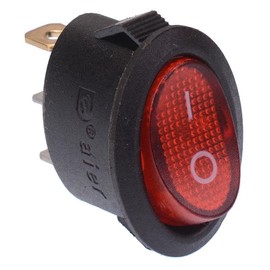 Red illuminated On-Off Oval Rocker Switch SPST 230V 2 Position 3 Terminal Hobby DIY Electronics
