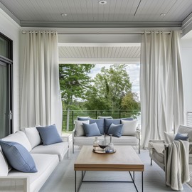 Zeerobee Curtain Rods for Windows 32 to 72, 1 Inch Industrial Wrap Around Curtain Rod, Indoor/Outdoor Room Divider Adjustable Drapery Pole, 32"-72", Brushed Nickel