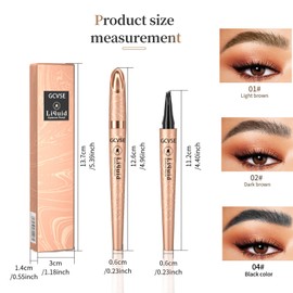 GCVSE Eyebrow Pencil, Microblading Eyebrow Pencil with 4 Fork Tips, 3D Waterproof Eyebrow Pencil for Long-Lasting - Easy Drawing of Natural Eyebrows (Black)