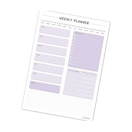 PICTALOO Weekly Planner to Do Pad with Activity Tracker and Notes, Weekly Planner A5 with 50 Sheets without Date, Practical Diary and To-Do List, Daily Planner, Task Planner, Organiser